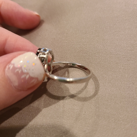 Mother of pearl owl ring sterling silver cubic zirconia - Picture 6 of 7